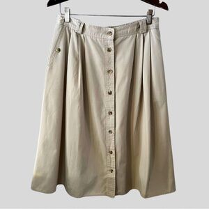 Vintage Diversity Sport Petite A-Line Skirt Button Front Pleated Pockets